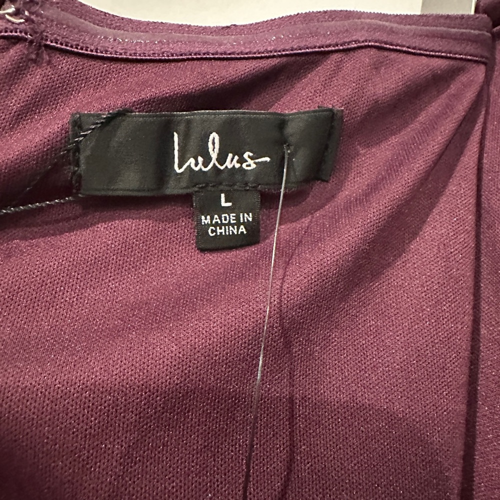 NWT Lulus Dark Purple Velvet Strapless Tulip Dress Size Large - Picture 12 of 15